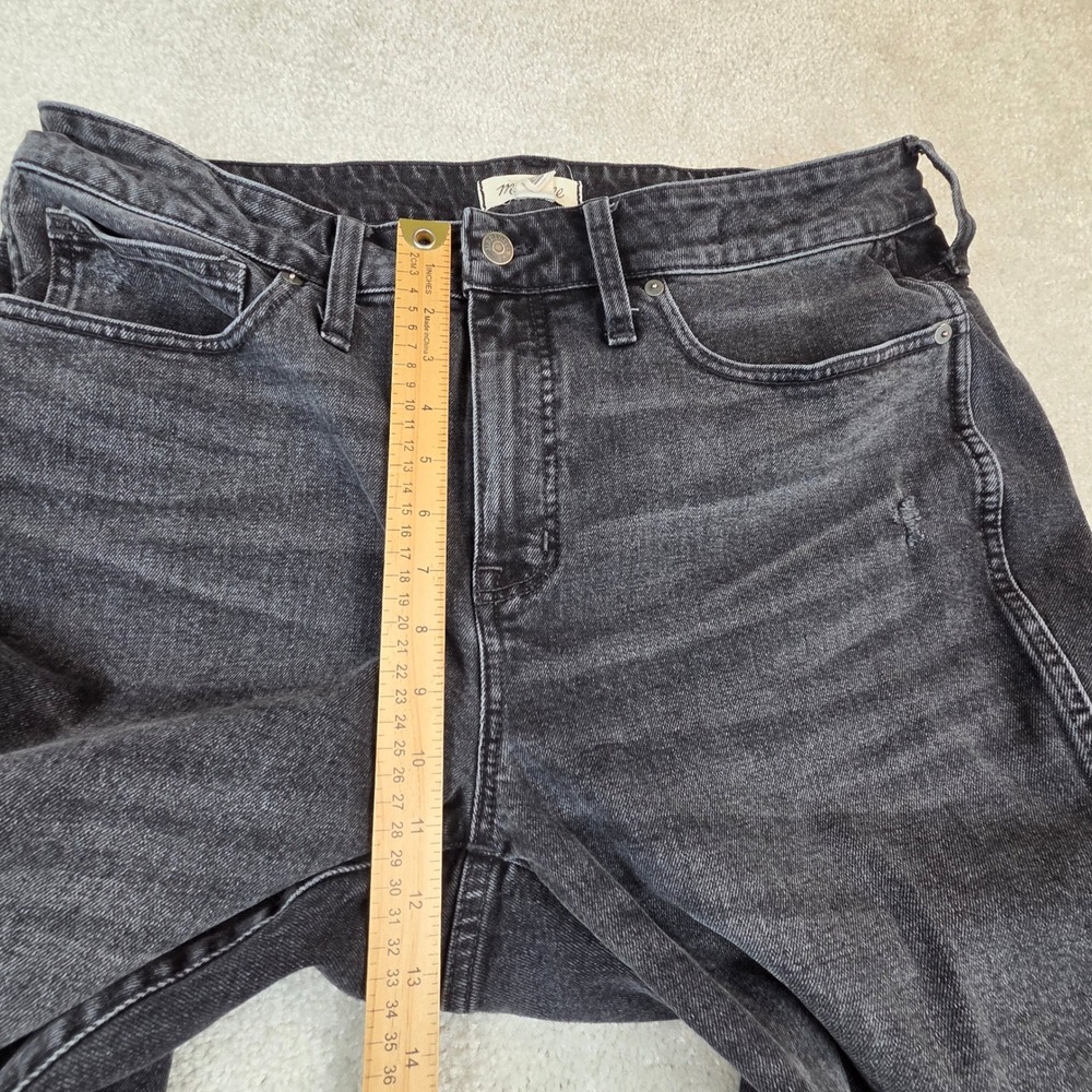 Madewell Curvy Bootcut Jeans Womens 16W Faded Black High Rise Stretch Whiskers - Picture 8 of 10